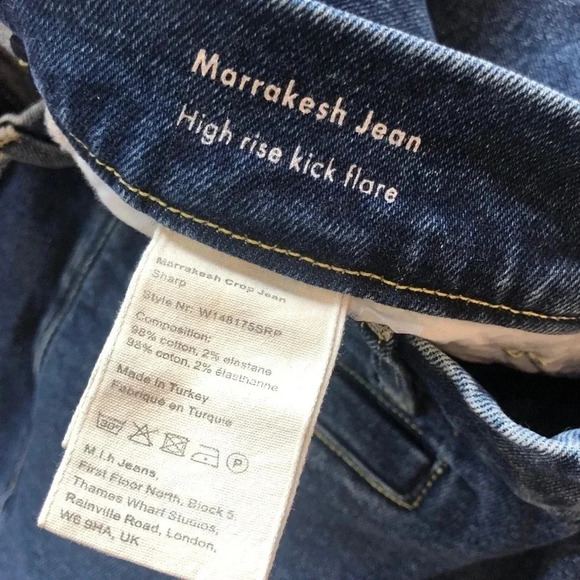 M.I.H Marrakesh Jean High Rise Kick Flare Denim Frayed Hem Womens Size 29 - Picture 5 of 13